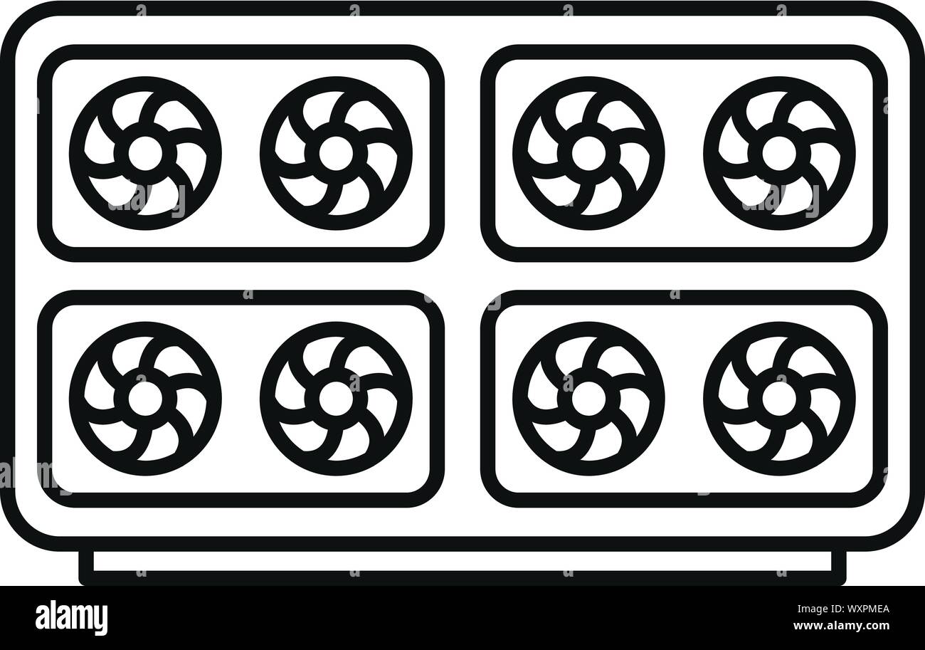 Mining farm computer icon. Outline mining farm computer vector icon for ...