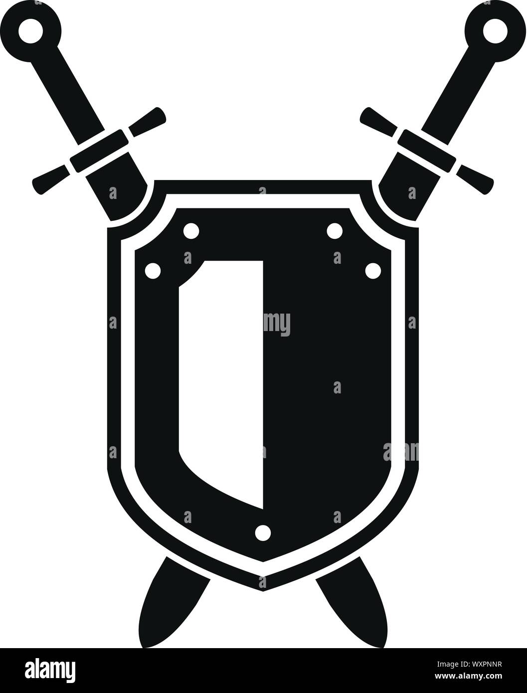 Shield knight icon. Simple illustration of shield knight vector icon for web design isolated on white background Stock Vector