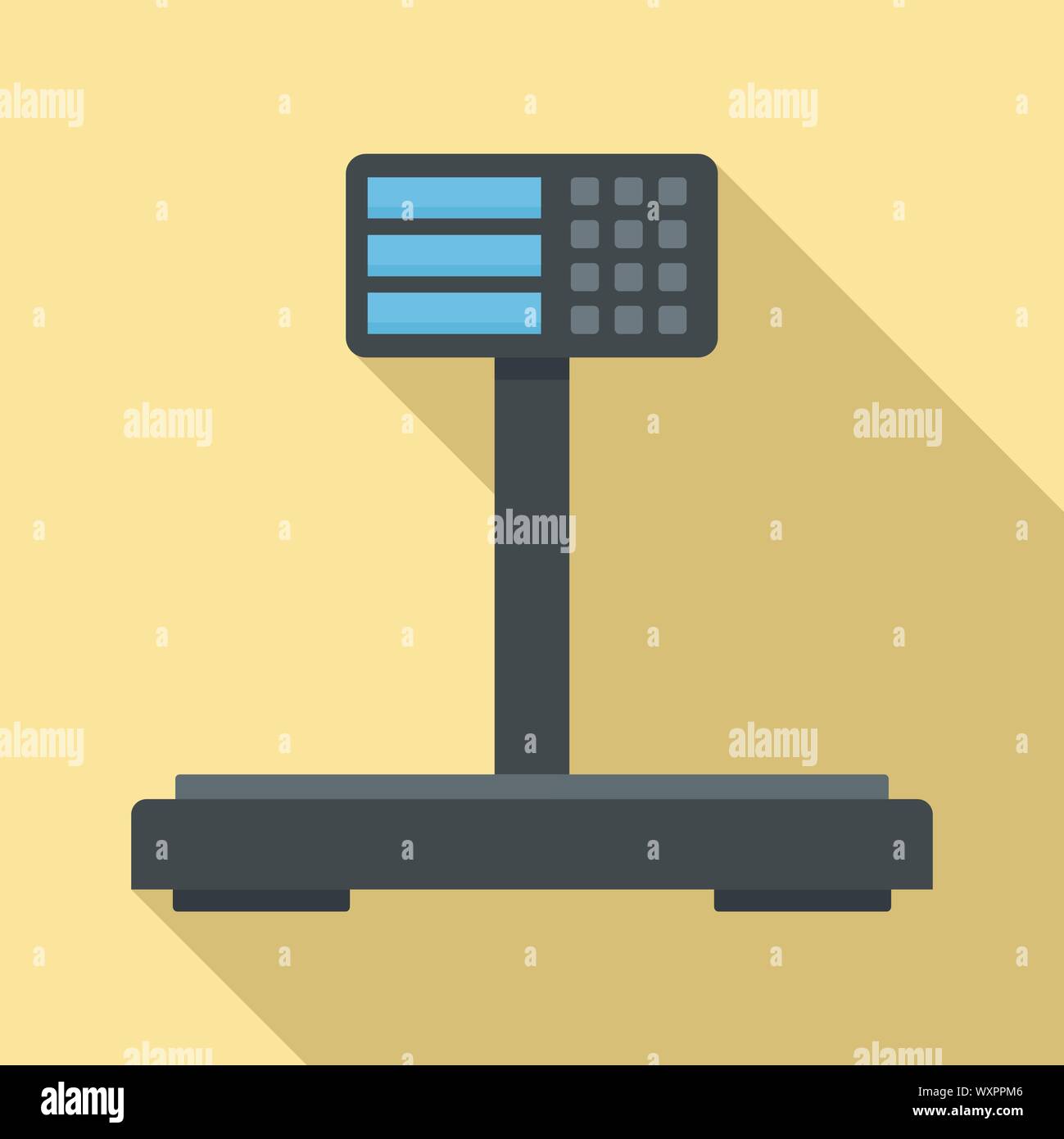 Digital Supermarket Scales Icon Flat Illustration Of Digital Supermarket Scales Vector Icon For