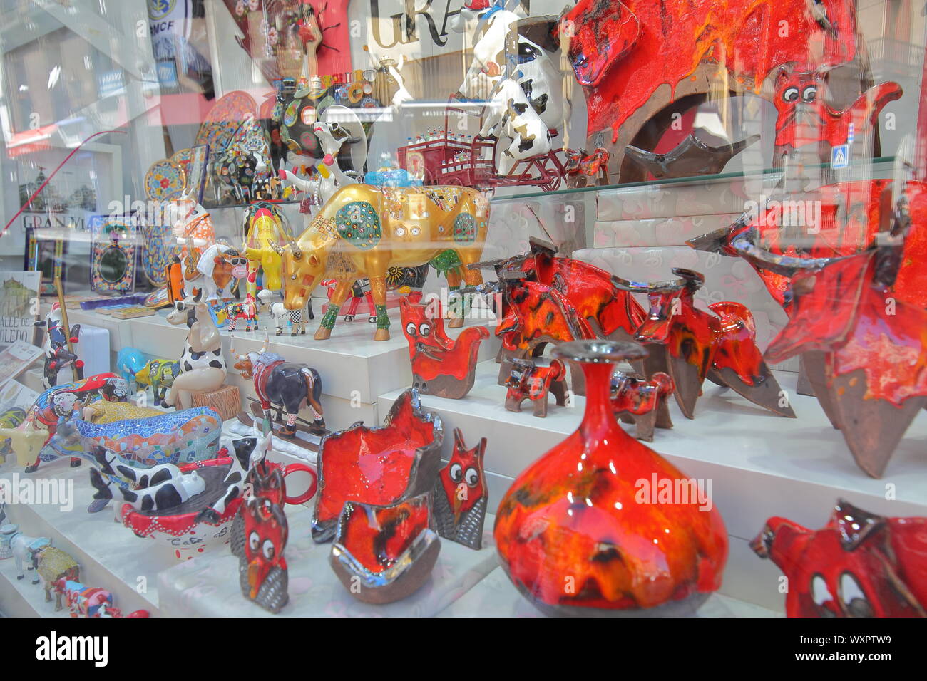 Souvenir shop display in Madrid Spain Stock Photo Alamy
