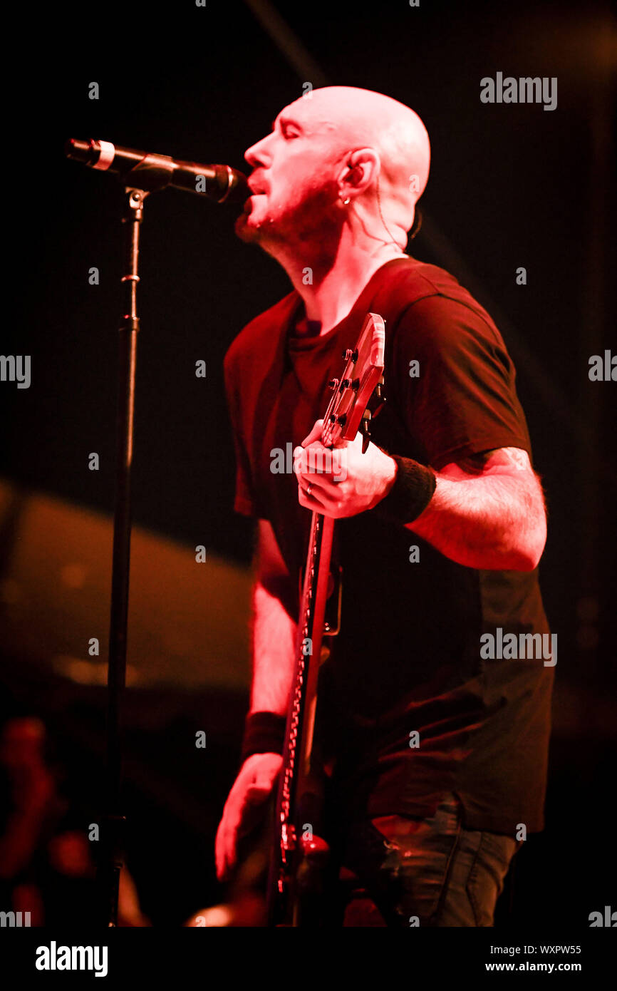 September 16, 2019, Irvine, CA, U.S: Aaron Bruch , Bass with Breaking Benjamin performs at Fivepoint Amphitheater in Irvine Ca. on September 16th, 2016 (Credit Image: © Dave Safley/ZUMA Wire) Stock Photo