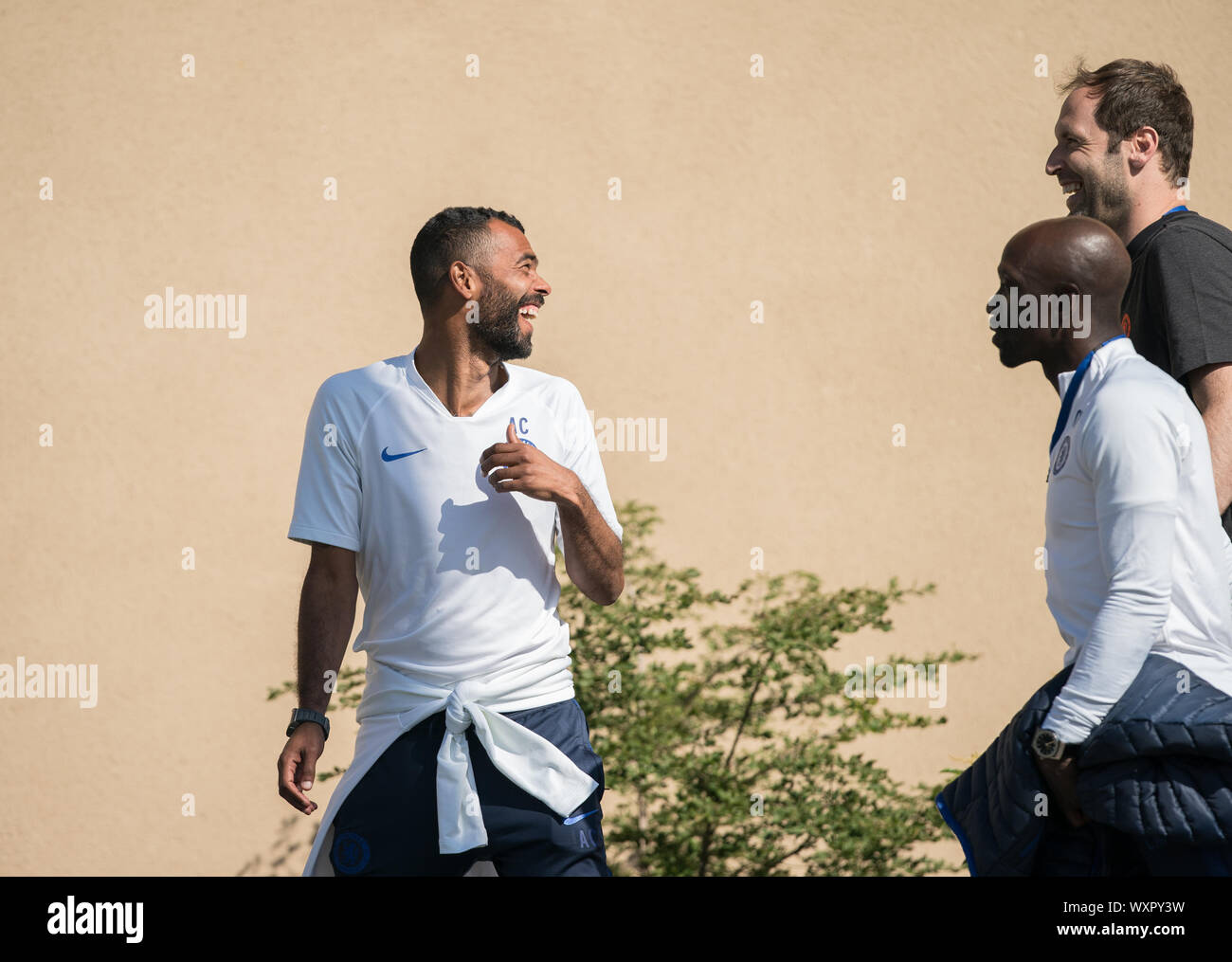 Cobham, UK. 17th Sep, 2019. Ashley Cole & Petr Cech during the UEFA Youth League match between Chelsea U19 and Valencia Juvenil A at the Chelsea Training Ground, Cobham, England on 17 September 2019. Photo by Andy Rowland. Credit: PRiME Media Images/Alamy Live News Stock Photo