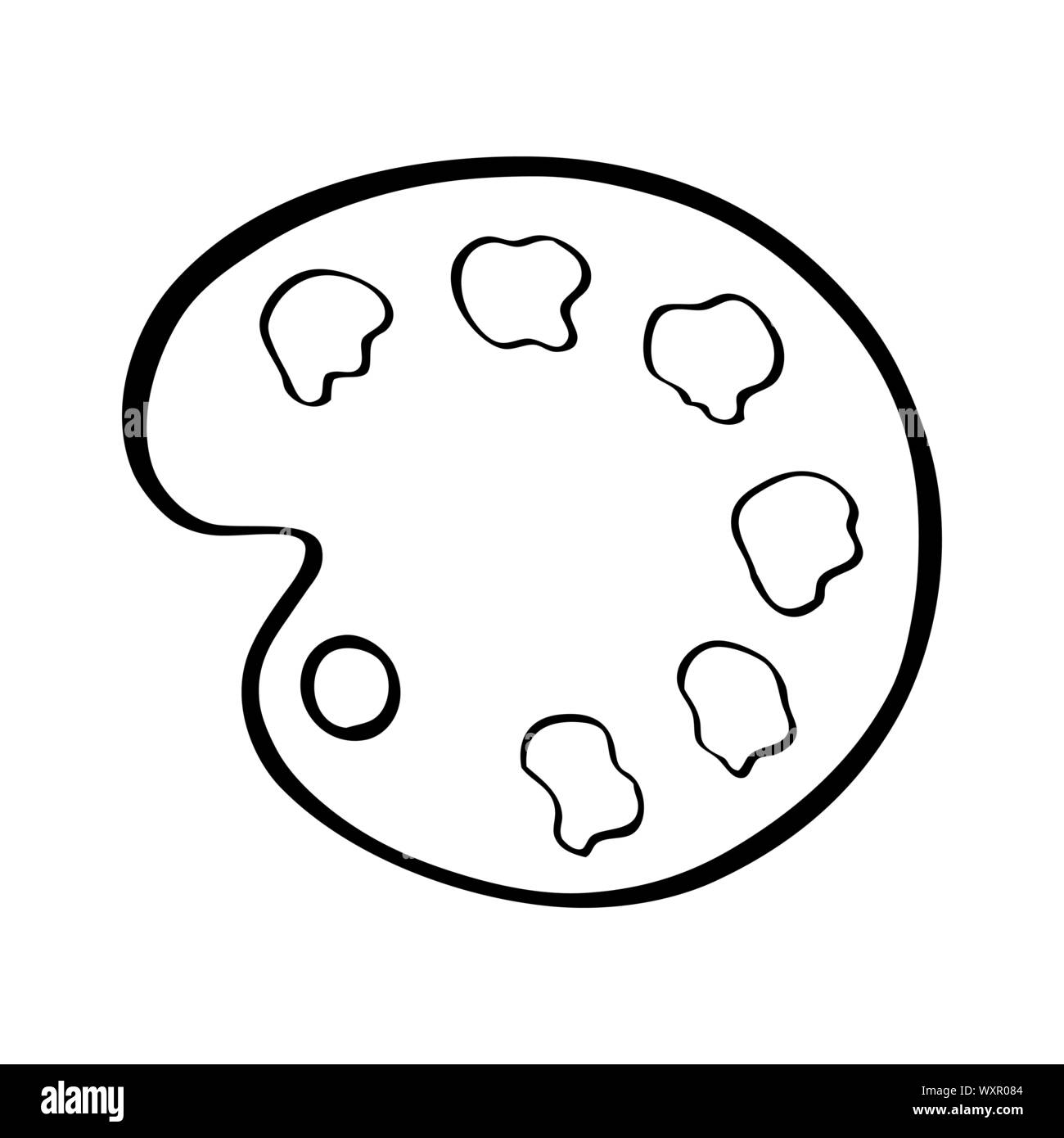 Black and white painting color palette vector icon Stock Vector Image