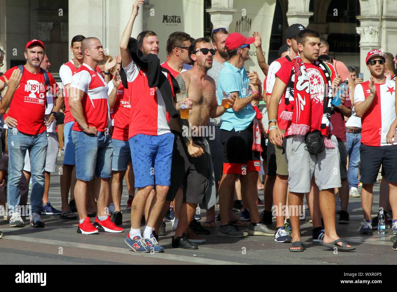 Slavia Prague Ultras in the Stands Editorial Photography - Image