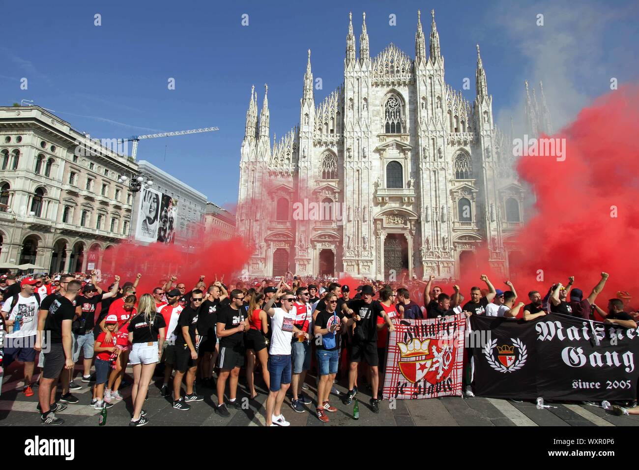 Slavia Prague Ultras in the Stands Editorial Photography - Image