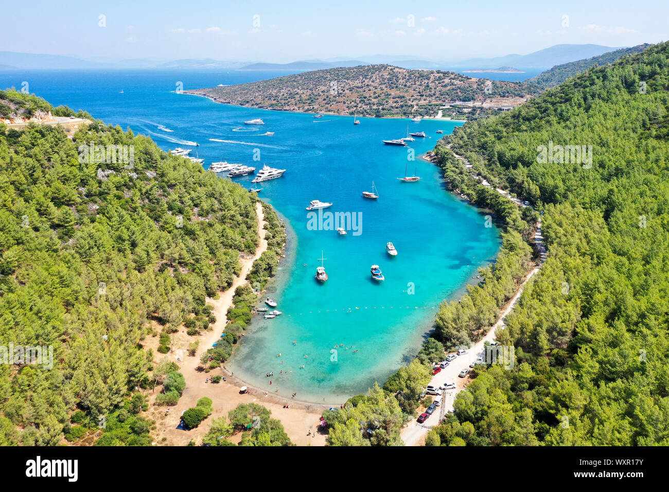 Paradise Bay Aerial Drone View Bodrum Turkey Stock Photo Alamy