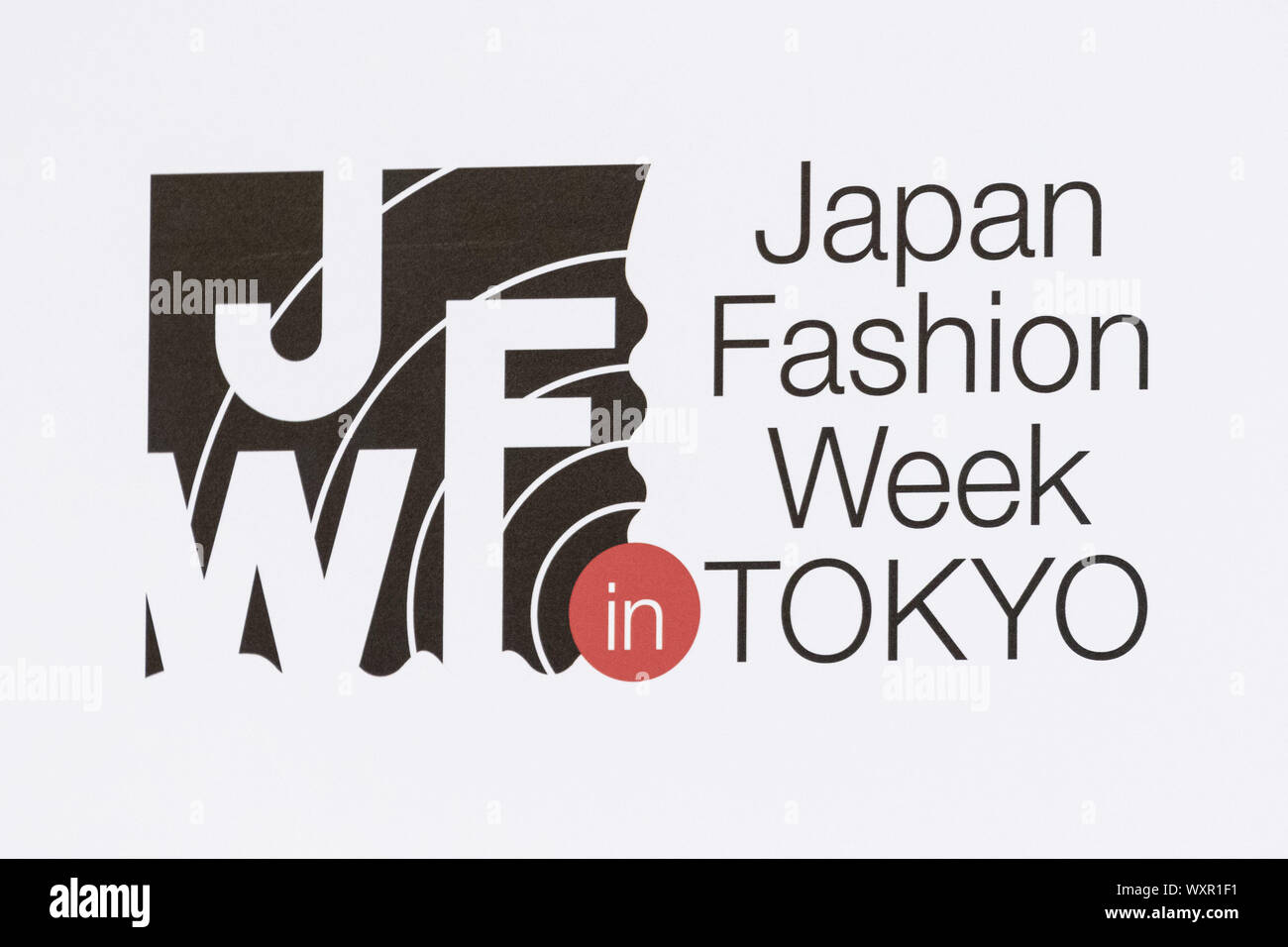 September 17 19 Tokyo Japan A Logo Of The Japan Fashion Week In Tokyo On Display During A News Conference To Announce The Rakuten Fashion Week Tokyo Event The Rakuten Fashion Week