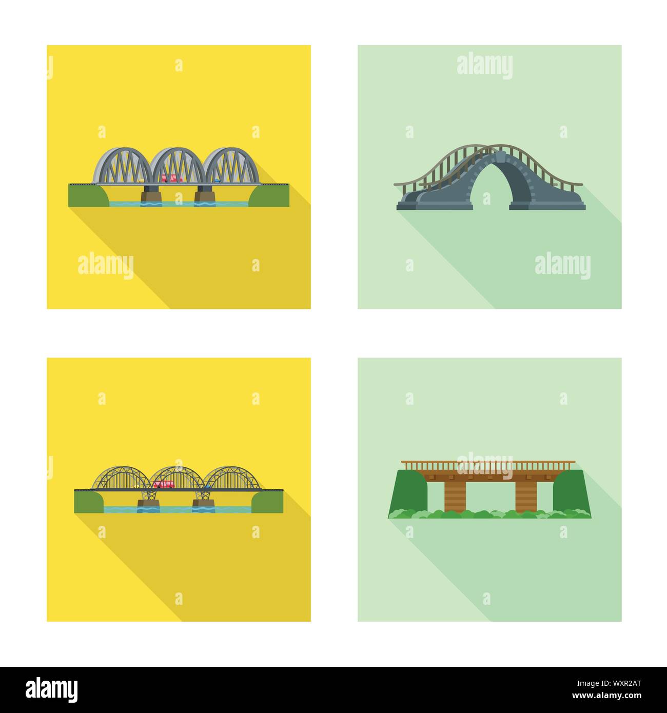 Vector design of bridgework and bridge icon. Set of bridgework and ...