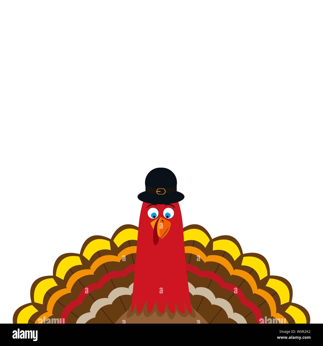 Turkey Pilgrimin on Thanksgiving Day Stock Vector