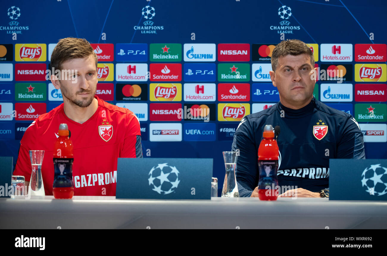 Munich, Germany. 17th Sep, 2019. Soccer: Champions League, Bayern Munich - Red  Star Belgrade, Group Phase, Group B, Matchday 1, Red Star Belgrade press  conference at Allianz Arena. Marko Marin (l) and