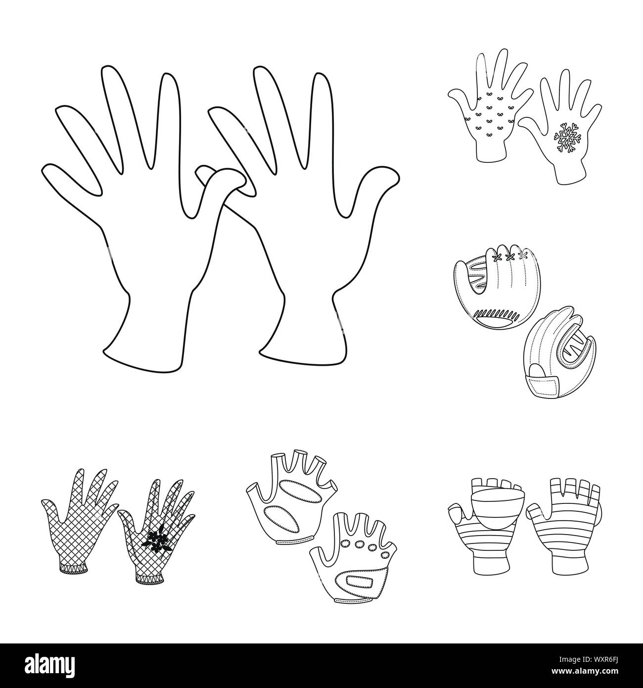 Isolated object of accessory and style icon. Collection of accessory and distinctive stock vector illustration. Stock Vector