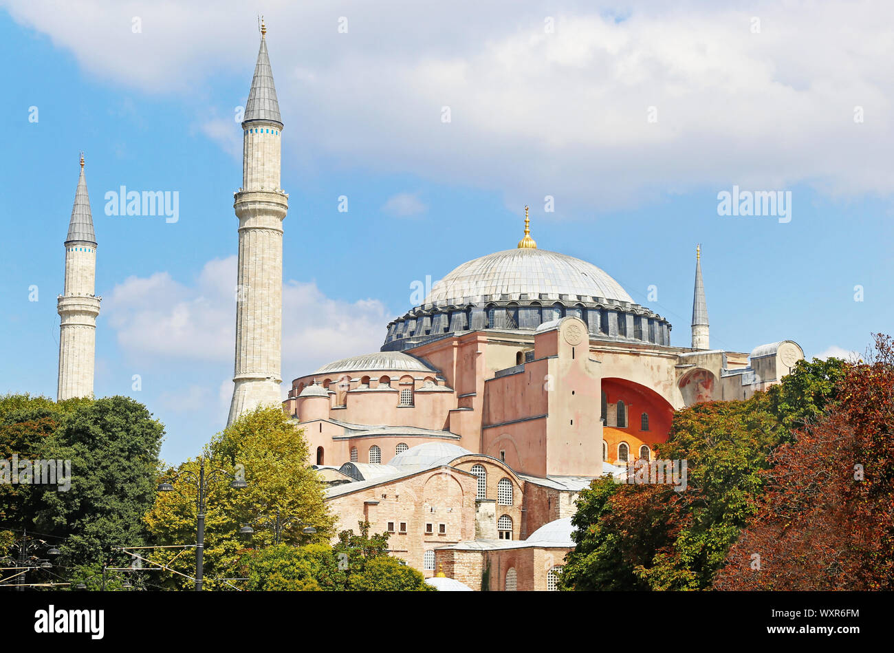 Hagia Sophia in Istanbul Turkey - the former greek Orthodox Christian patriarchal cathedral, later Ottoman imperial mosque and now a museum Stock Photo