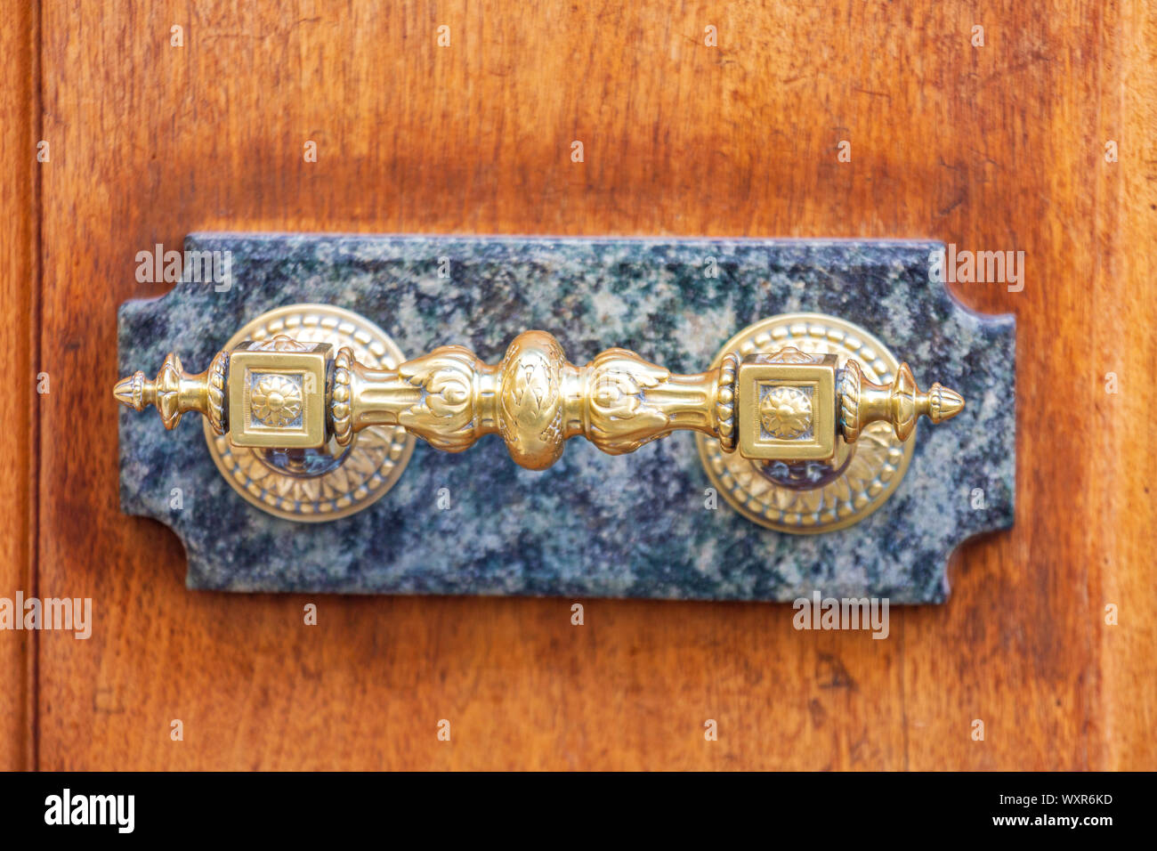 Luxury Brass Handle With Marble at Door Stock Photo Alamy