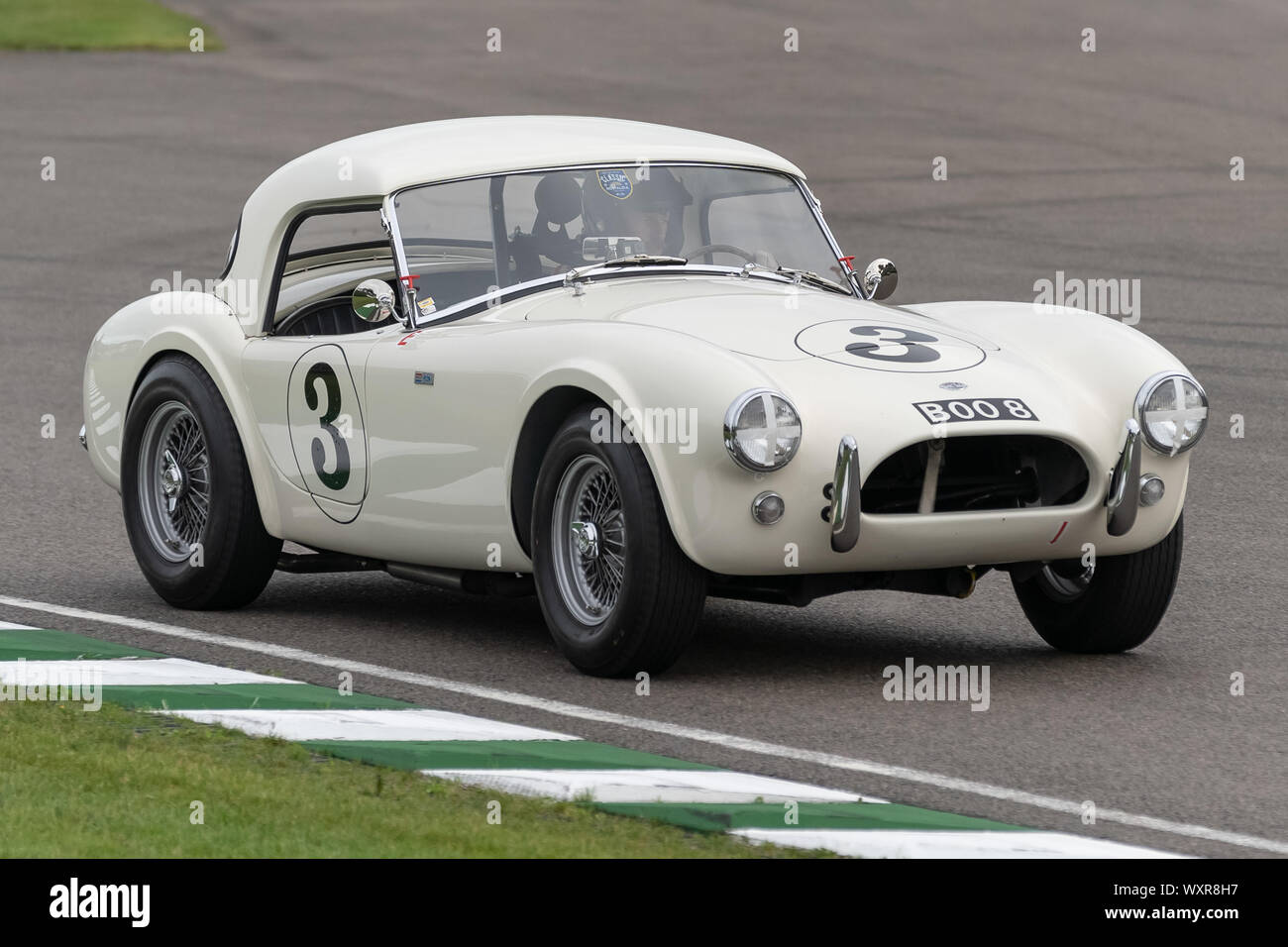 Vintage-themed Goodwood Revival. Britain’s greatest annual classic car show celebrates the mid-20th-century heyday of the Goodwood racing circuit. Stock Photo