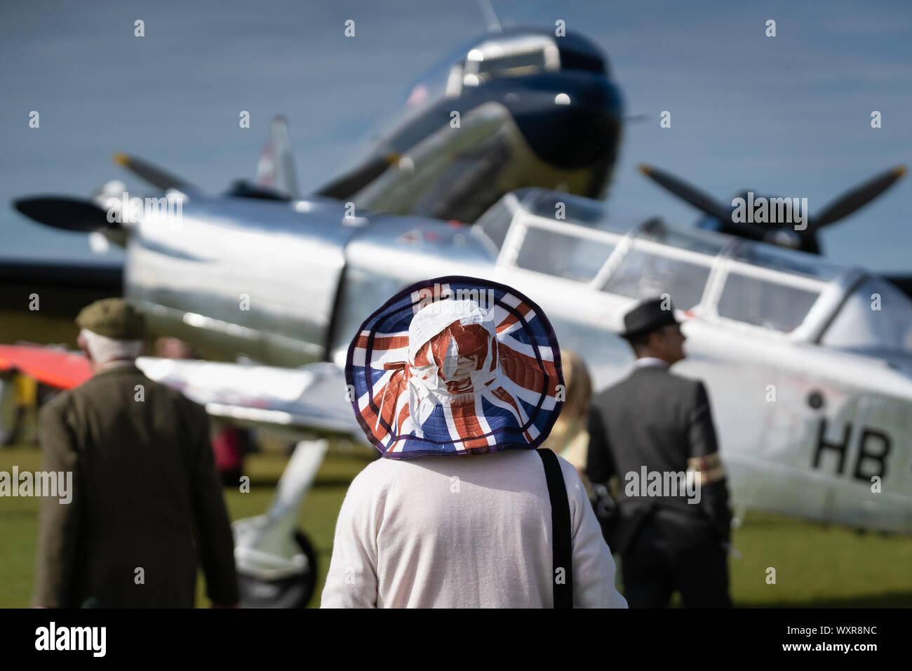 Vintage aircraft on display at Goodwood Revival, Britain’s greatest annual classic car show, West sussex, UK. Stock Photo