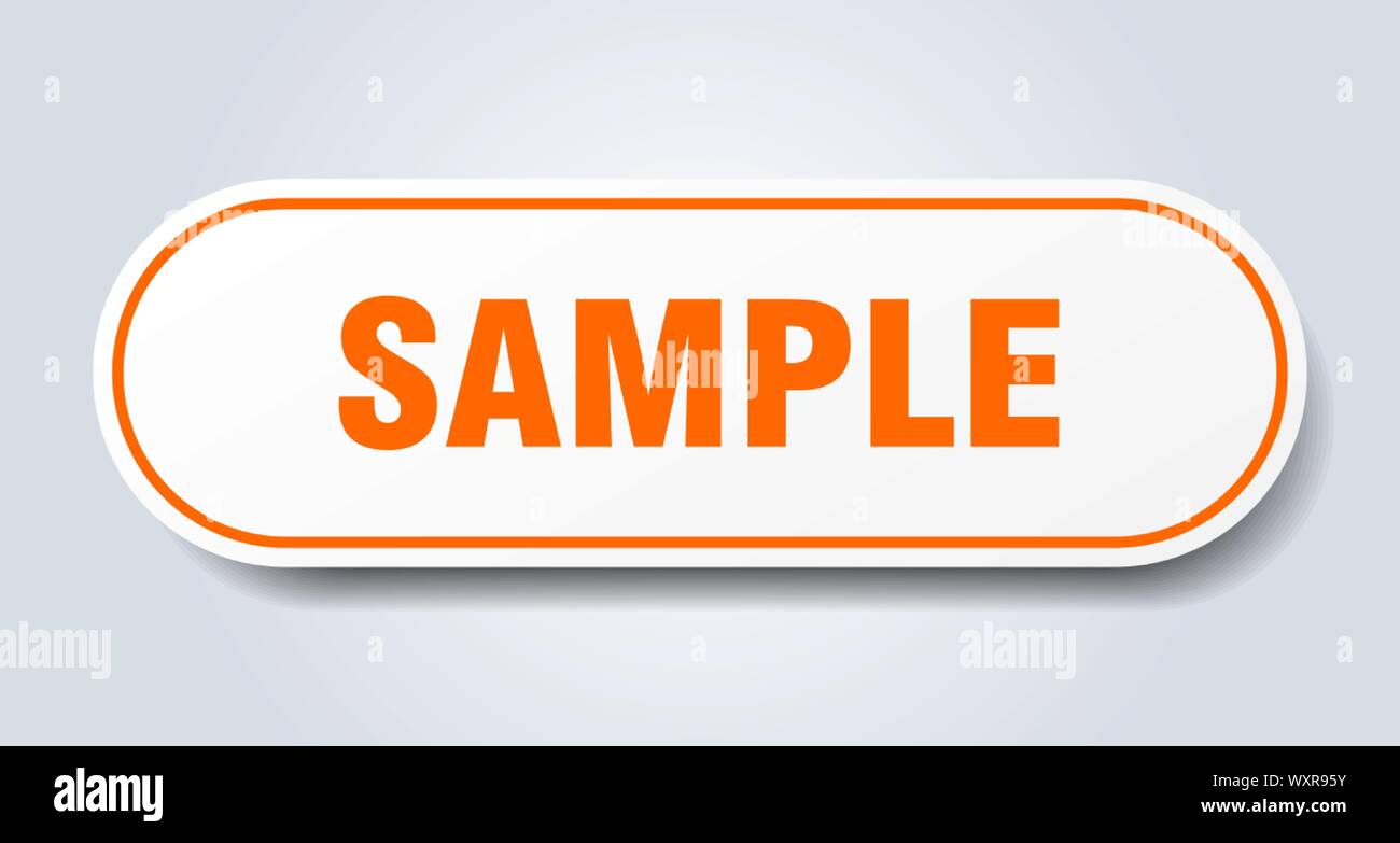 sample sign. sample rounded orange sticker. sample Stock Vector Image ...