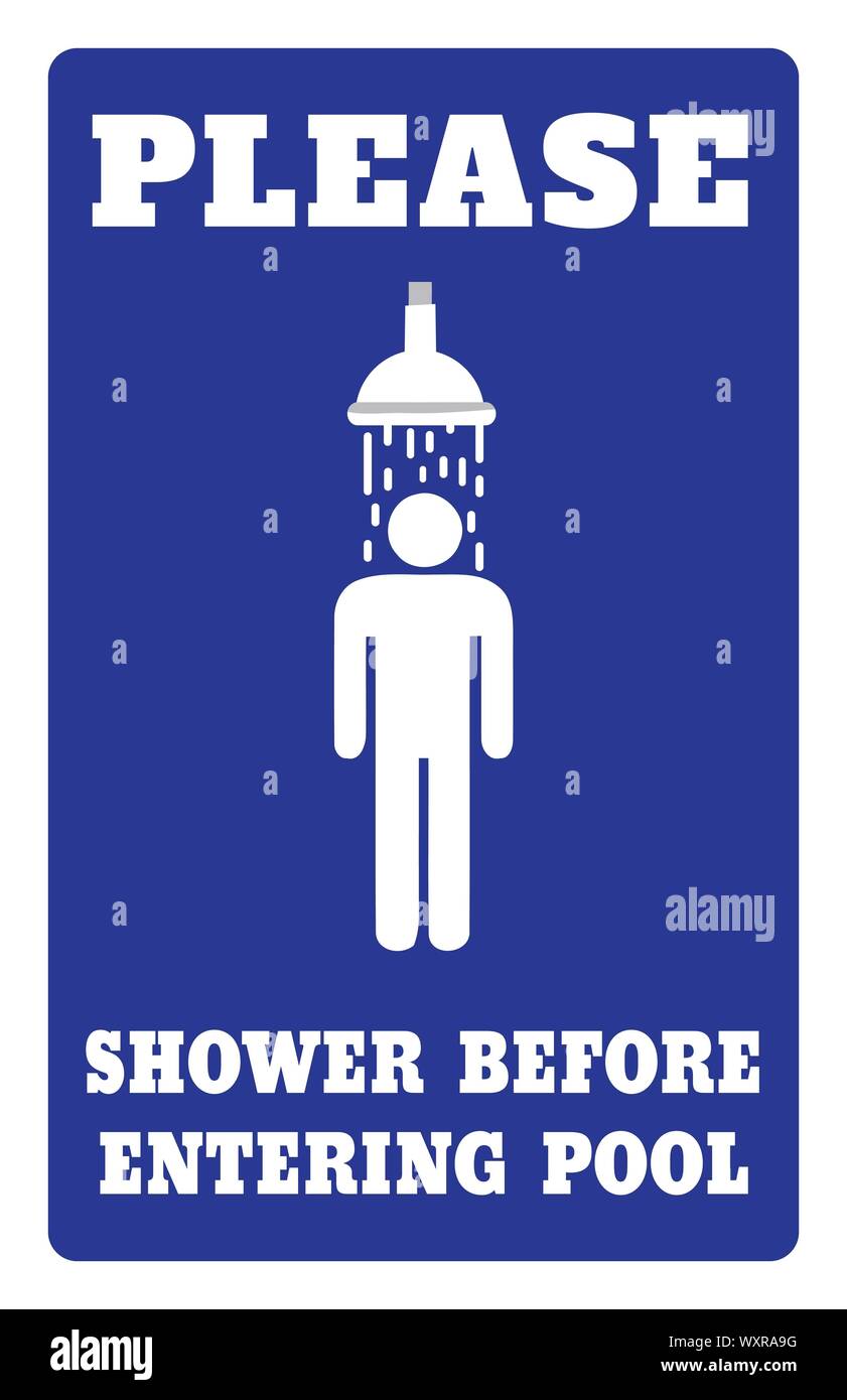 Shower Before Entering Pool Sign Stock Photo Alamy