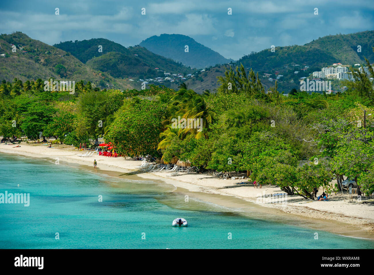Le Francois, Martinique / 04.08.2014. Martinique, FWI - panoramic view of the Salines Beach, located on the Grande Anse des Salines. One of the most b Stock Photo