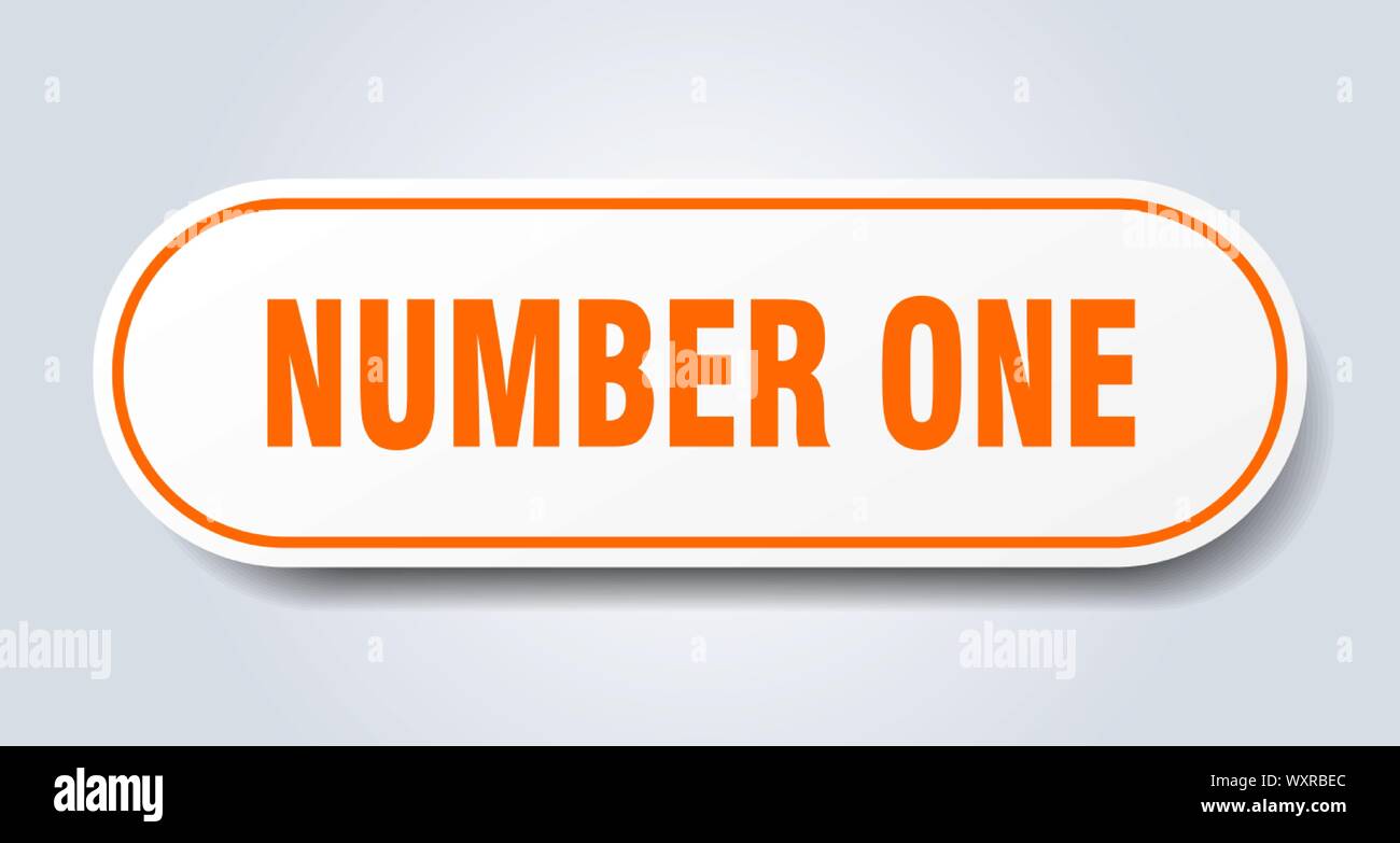 number one sign. number one rounded orange sticker. number one Stock ...
