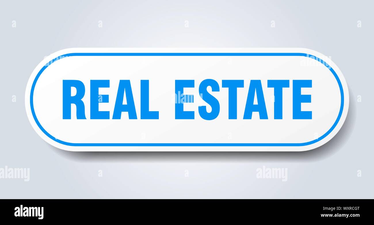 real estate sign. real estate rounded blue sticker. real estate Stock Vector Image &amp; Art - Alamy