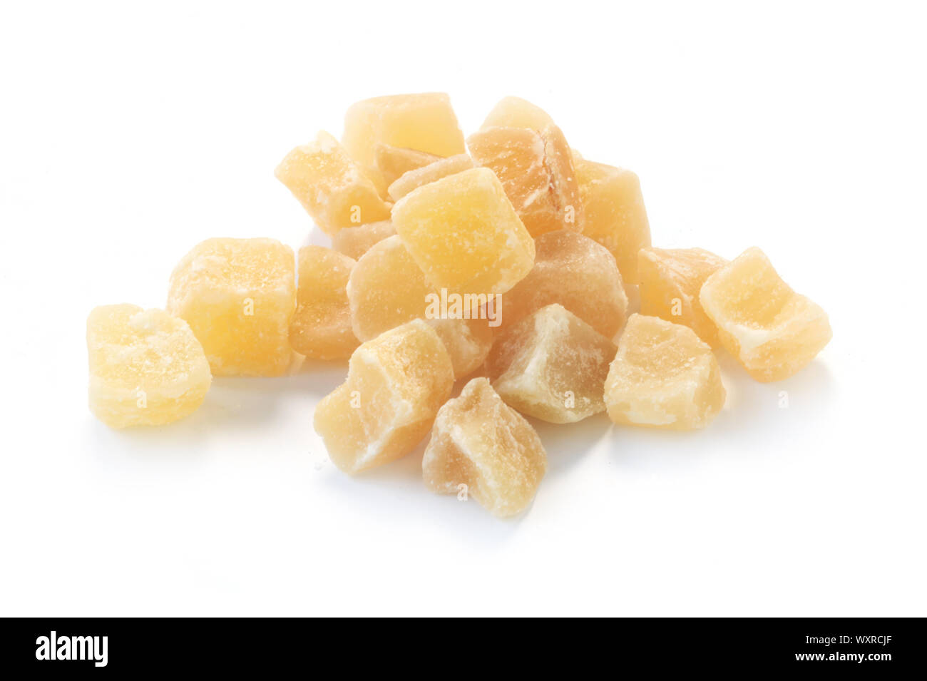 Dried Ginger Pieces Isolated On White Stock Photo Alamy