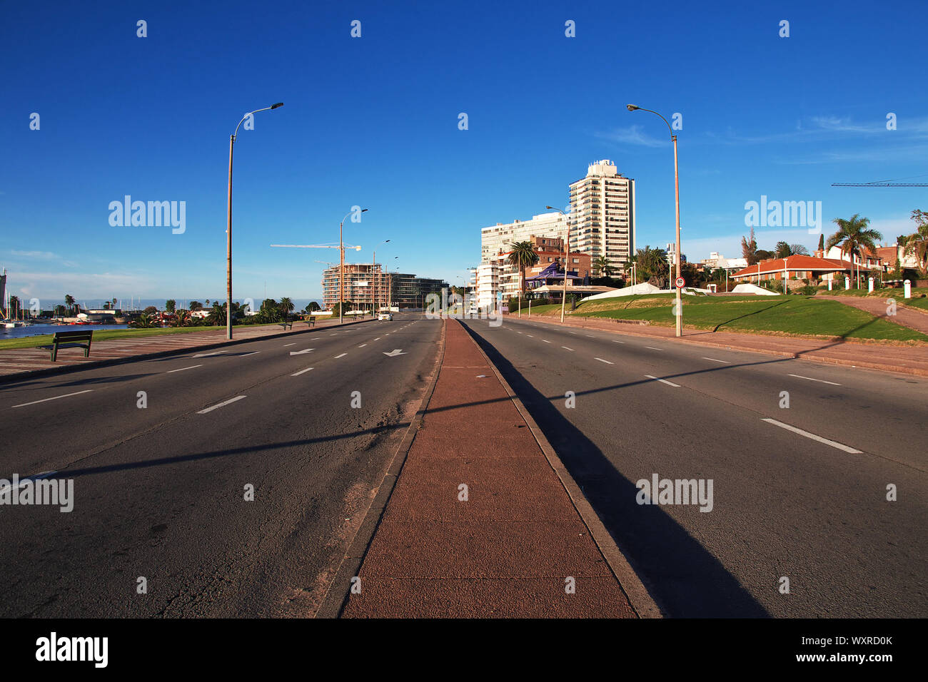 The road in Montevideo, Uruguay Stock Photo