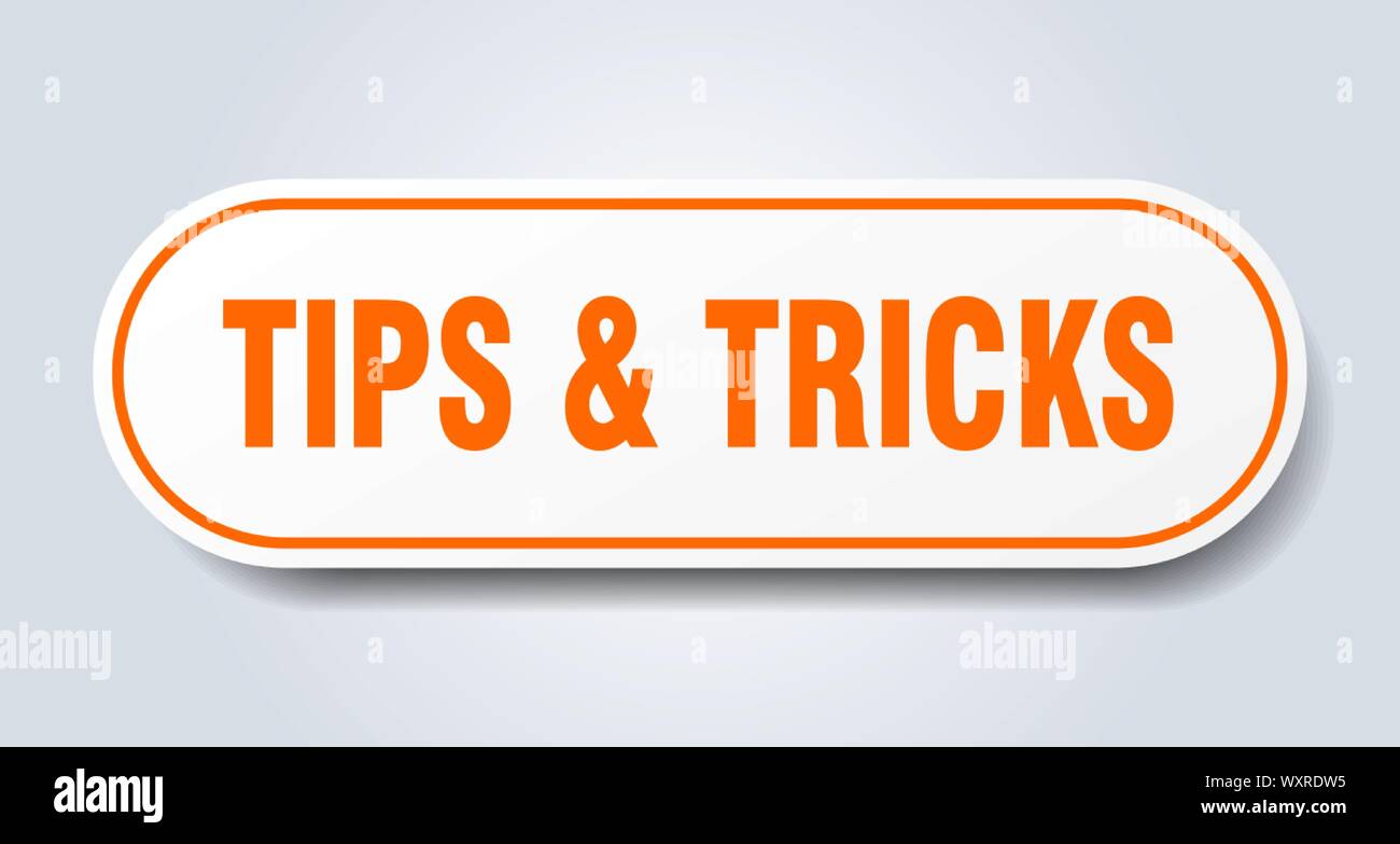 tips & tricks sign. tips & tricks rounded orange sticker. tips & tricks Stock Vector