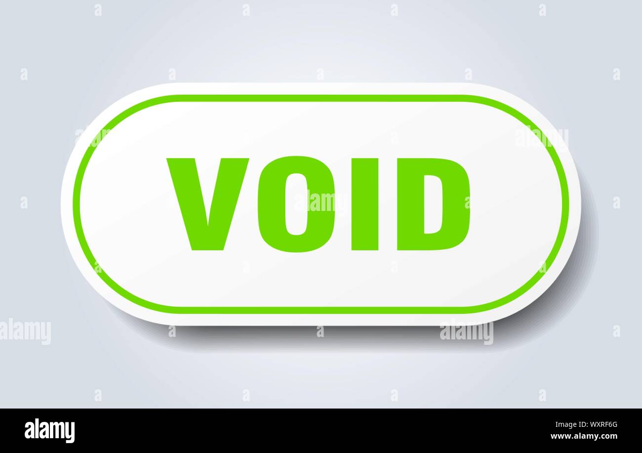 void sign. void rounded green sticker. void Stock Vector