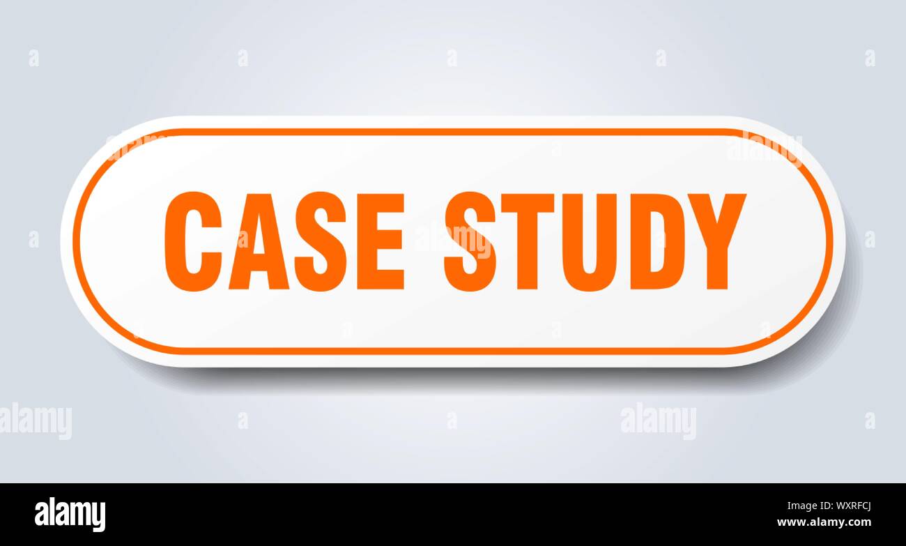 case study sign. case study rounded orange sticker. case study Stock Vector