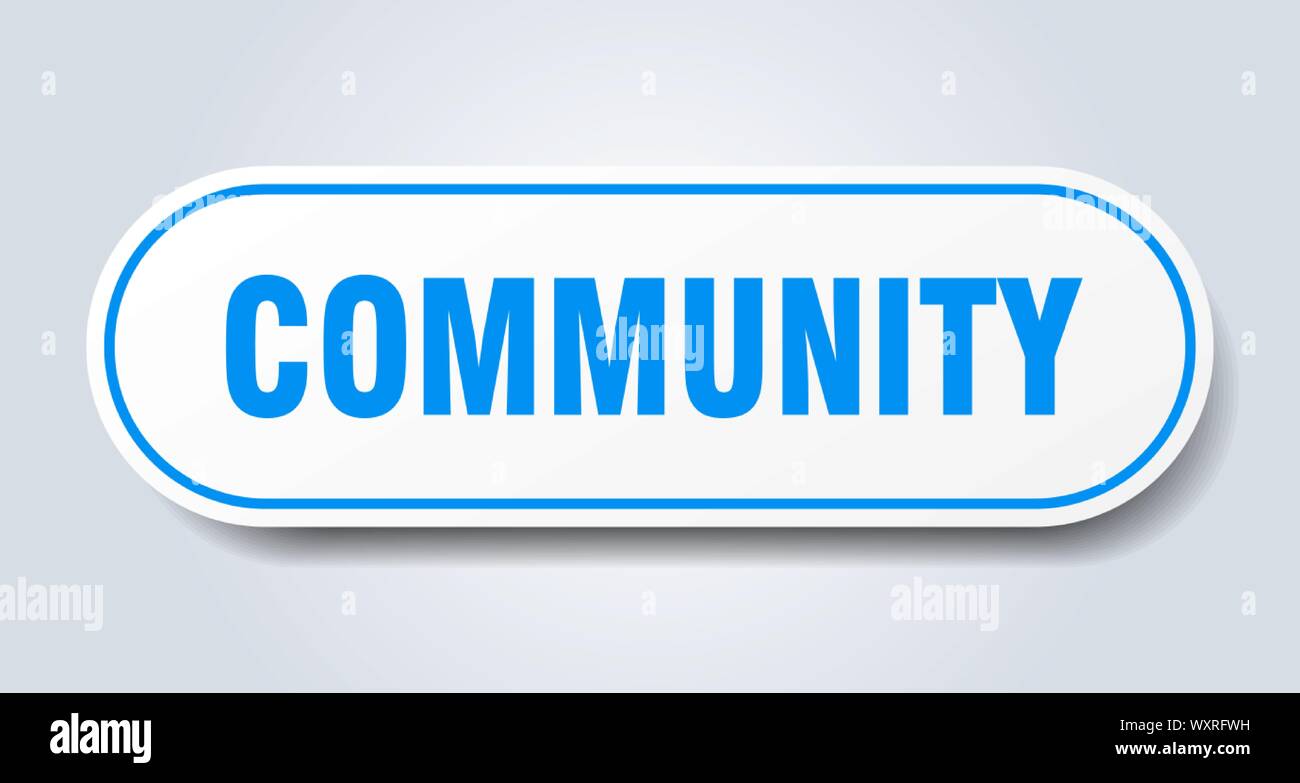 community sign. community rounded blue sticker. community Stock Vector ...