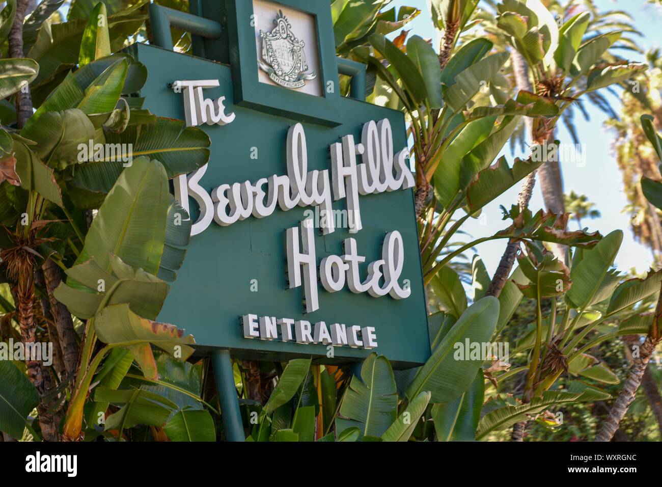 The Beverly Hills Hotel sign Stock Photo