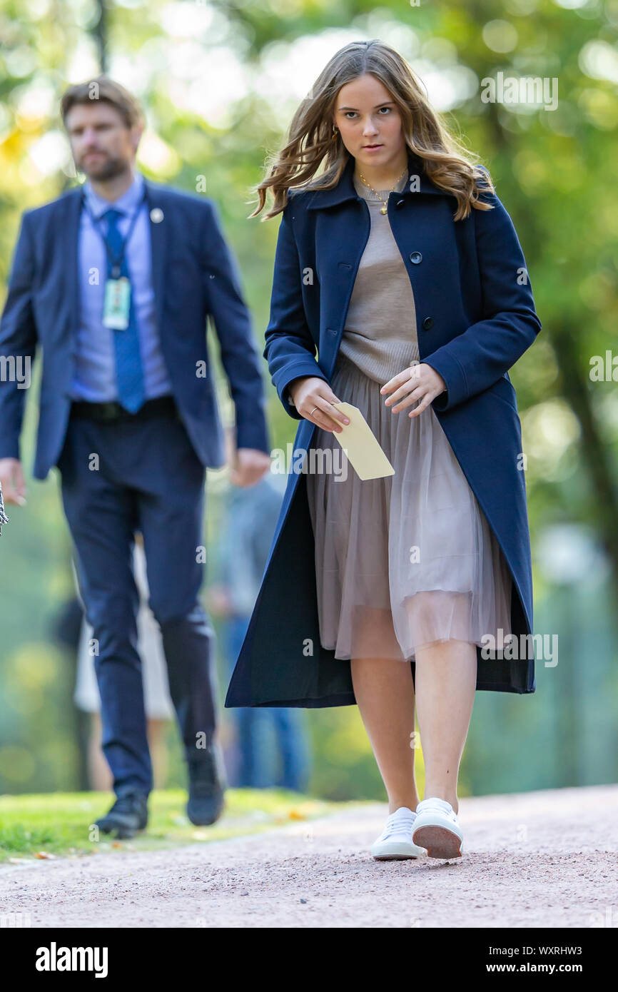 17 September 2019 Her Royal Highness Princess Ingrid Alexandra of Norway  outside in the Palace Gardens marking the completion of Princess Ingrid  Alexa Stock Photo - Alamy