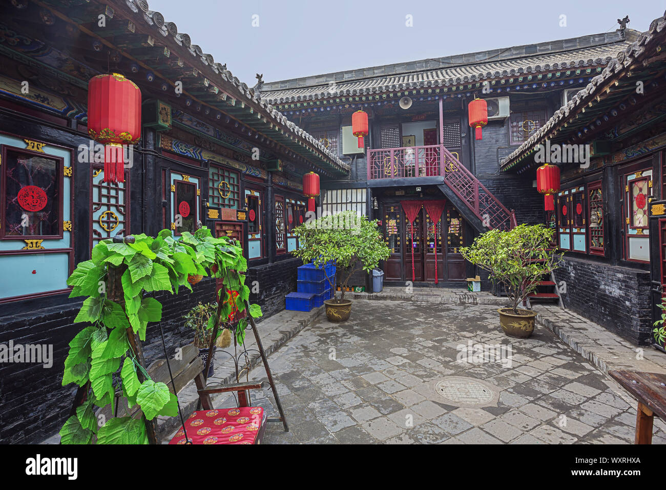 A serene courtyard in Pingyao reflecting merchant-era architecture