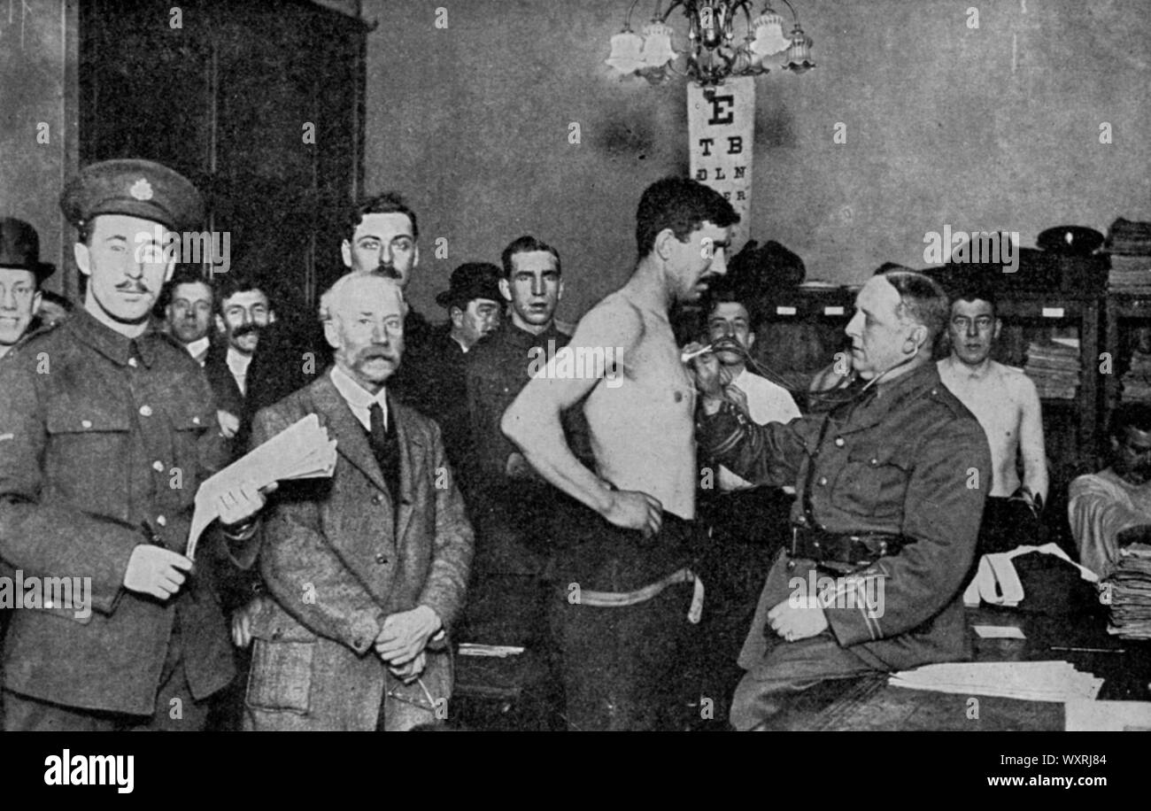 Potential recruits undergoing medical examinations prior to enlisting