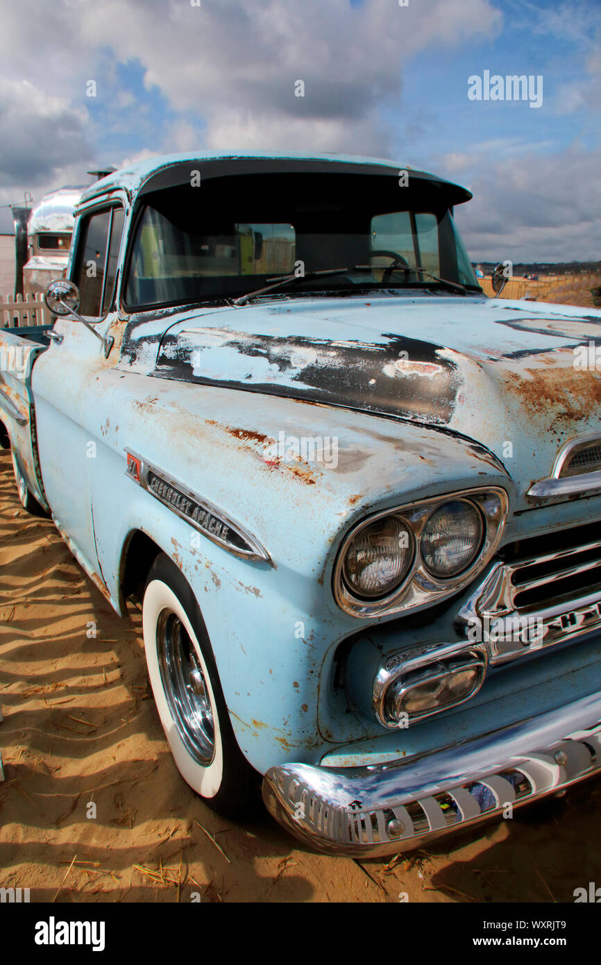 A Chevrolet Apache classic American vehicle at the 2019 Bournemouth airshow Stock Photo