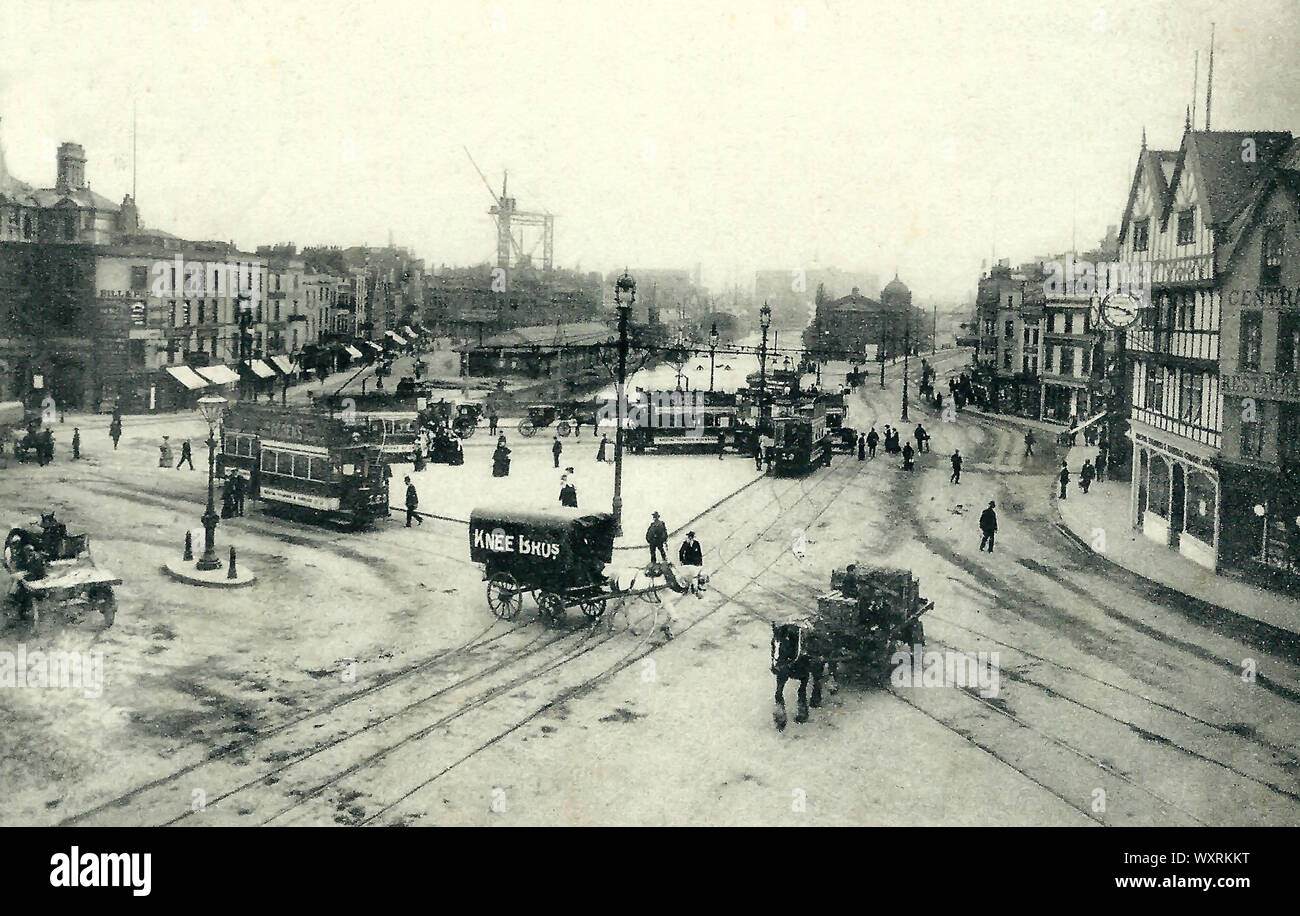 Tramway centre Bristol 1906 Stock Photo