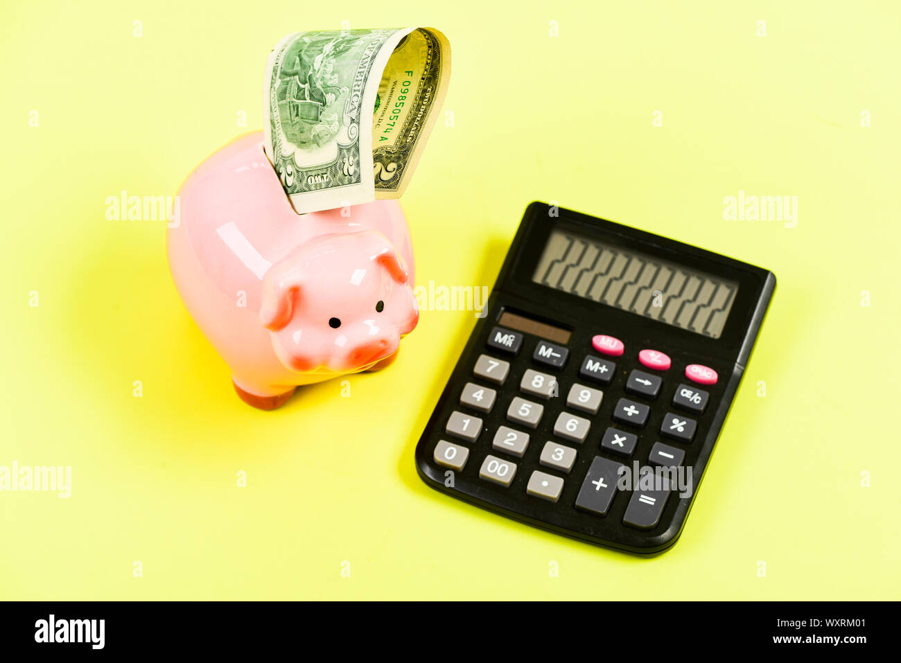 Accounting and payroll. planning and counting budget. moneybox with