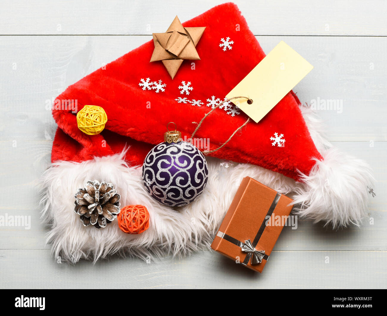 Santa Hat With Christmas Gift Box Christmas Presents From Santa