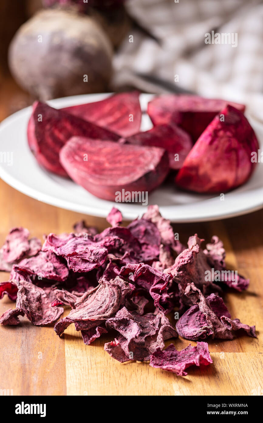 Tasty raw beetroot. Dried beetroot. Stock Photo