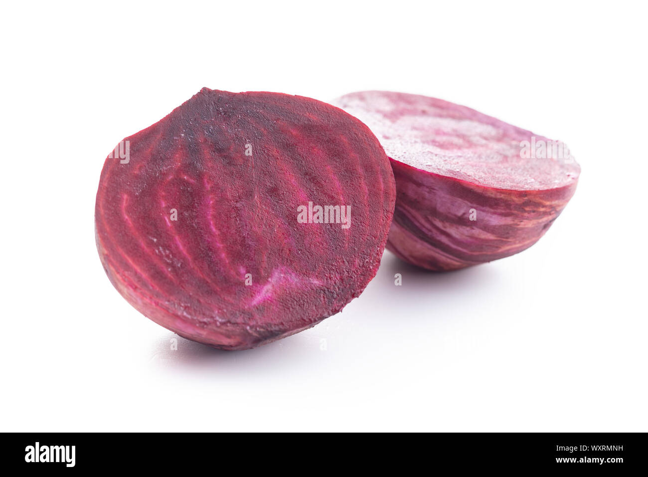 Tasty raw beetroot. Sliced beetroot isolated on white background. Stock Photo