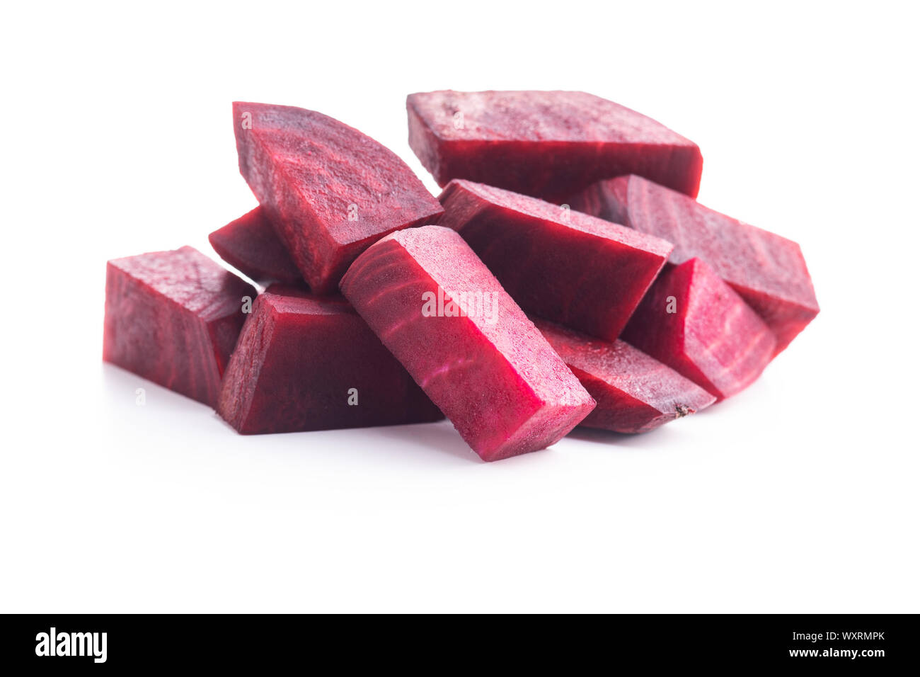 Tasty raw beetroot. Sliced beetroot isolated on white background. Stock Photo