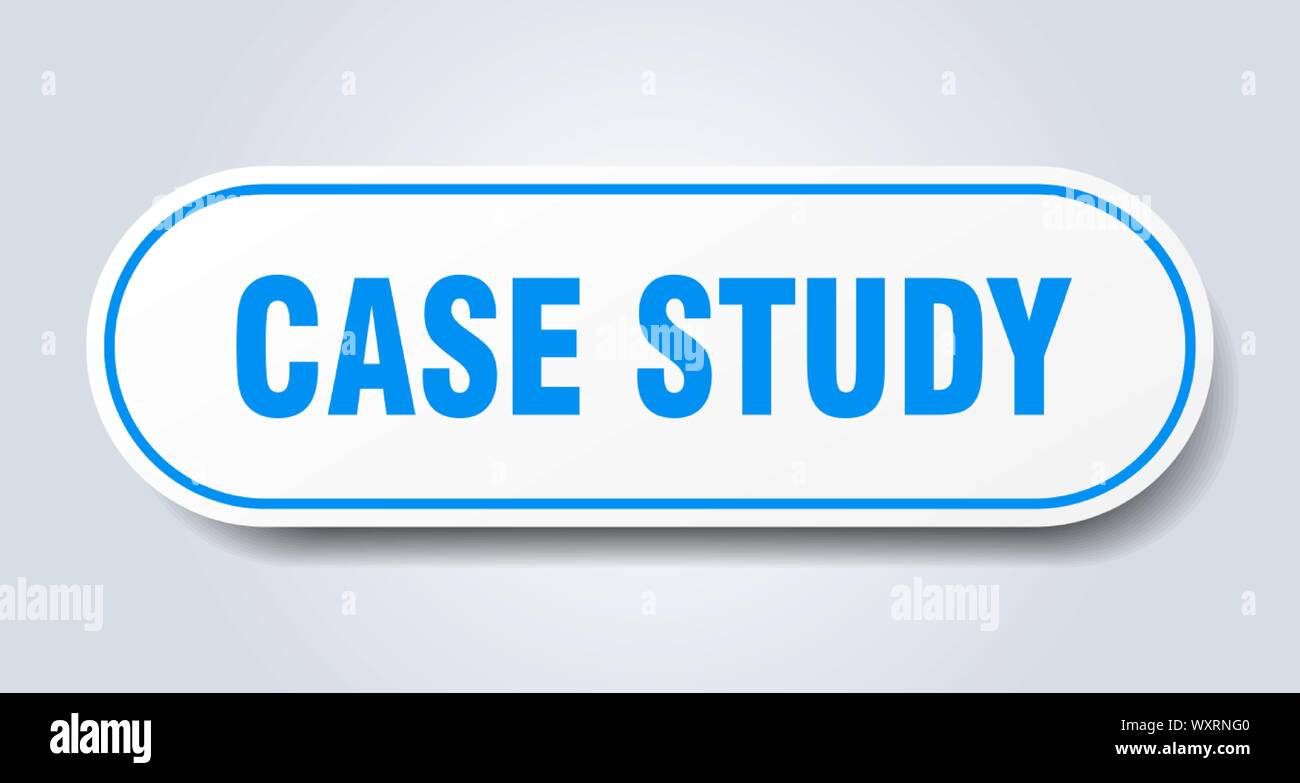case study sign. case study rounded blue sticker. case study Stock Vector