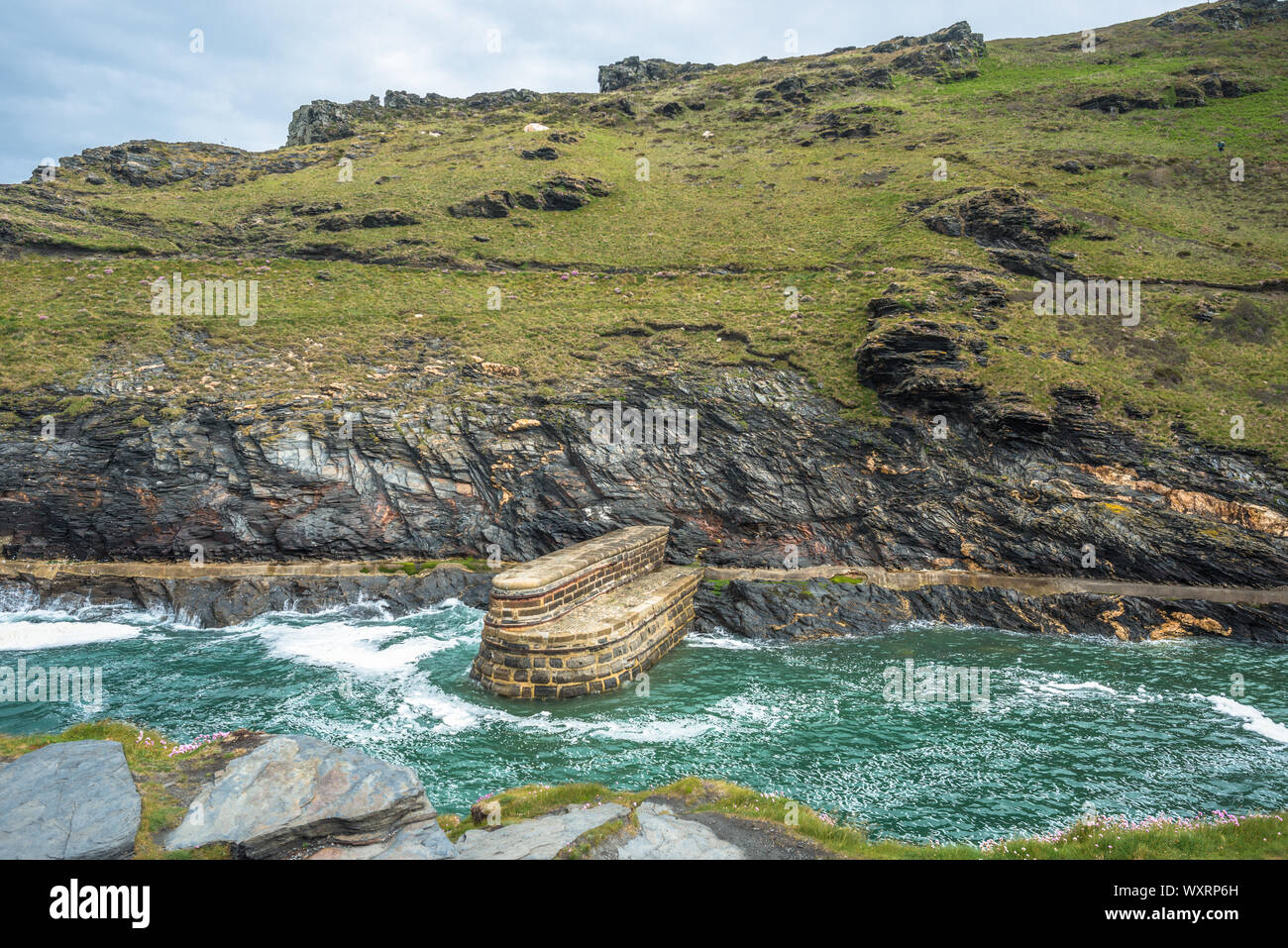 Entrance of Boscastle Harbour in North Cornwall, England, UK. Stock Photo
