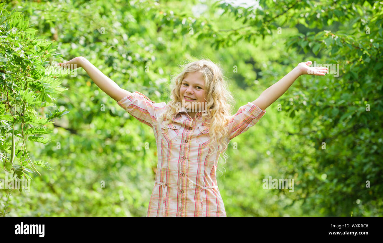 Natural Care Adorable Girl Outdoors Cosmetics Concept Happy