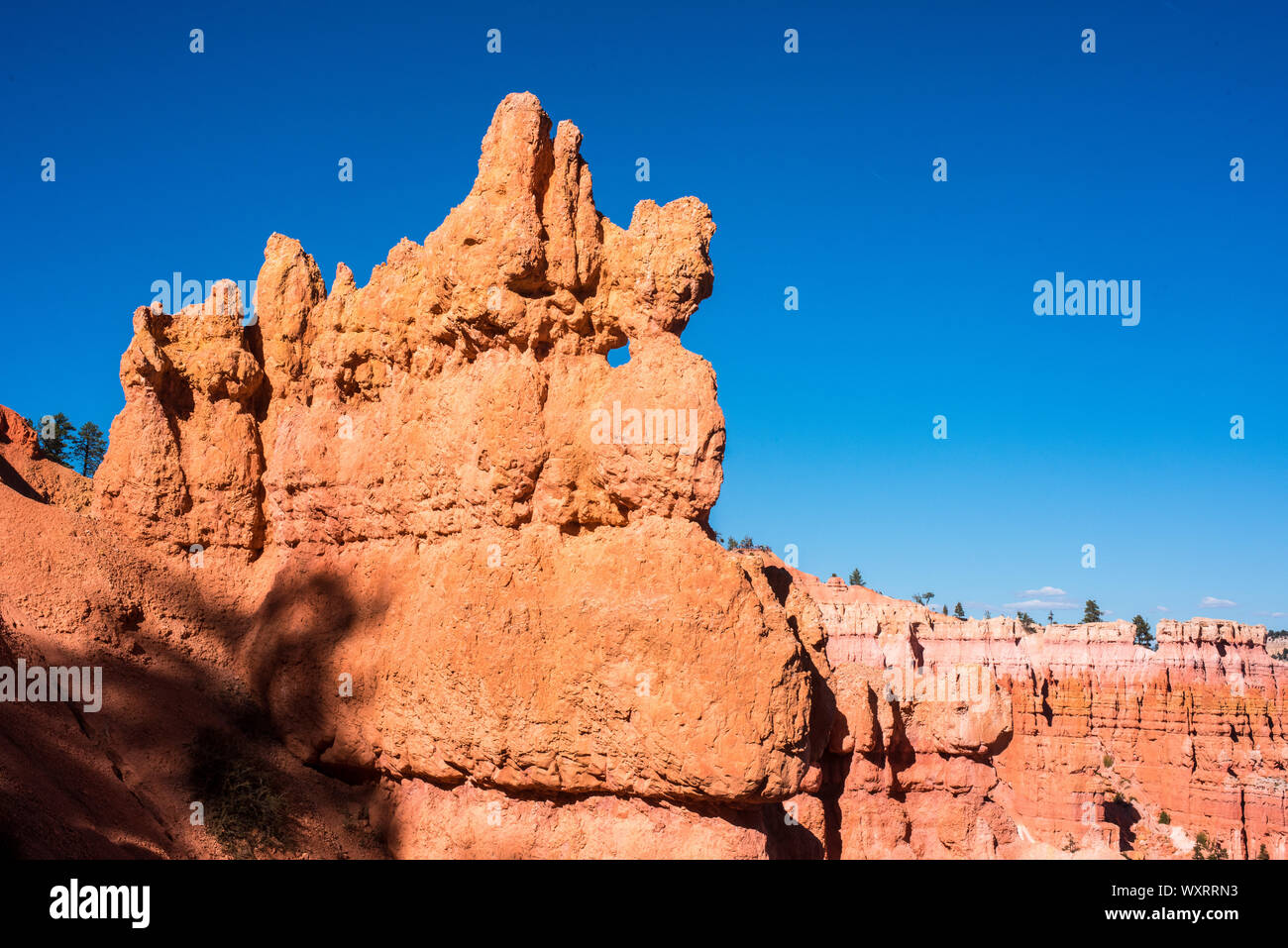 Hoo-doos and rock formations are formed in the sandstone from erosion ...