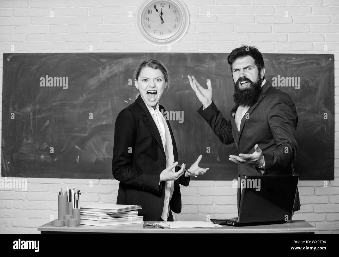 Angry student teacher Black and White Stock Photos & Images - Alamy