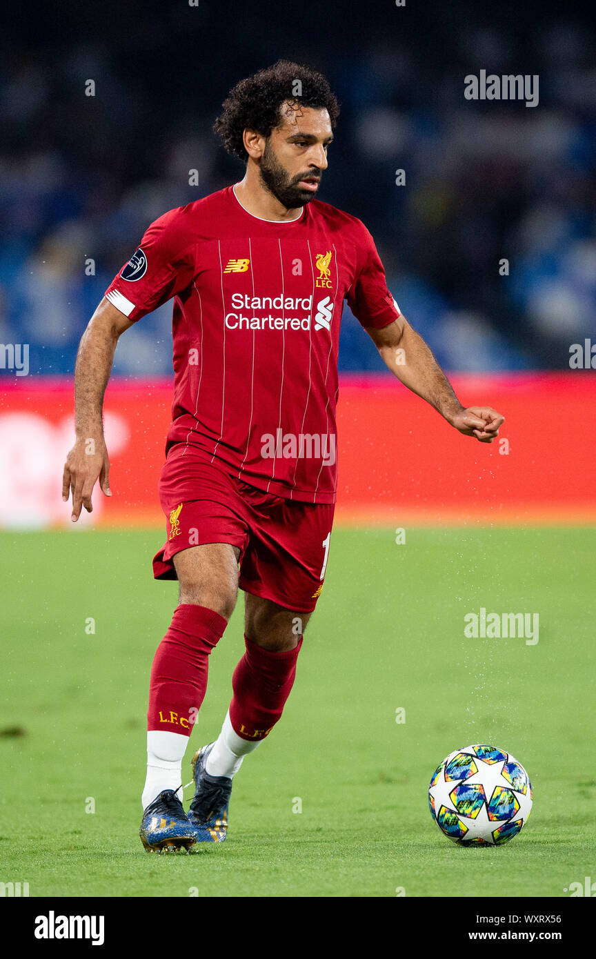 Napoli, Italy. 17th Sep, 2019. Mohamed Salah of Liverpool during the UEFA Champions  League match between Napoli and Liverpool at Stadio San Paolo, Naples,  Italy on 17 September 2019. Credit: Giuseppe Maffia/Alamy