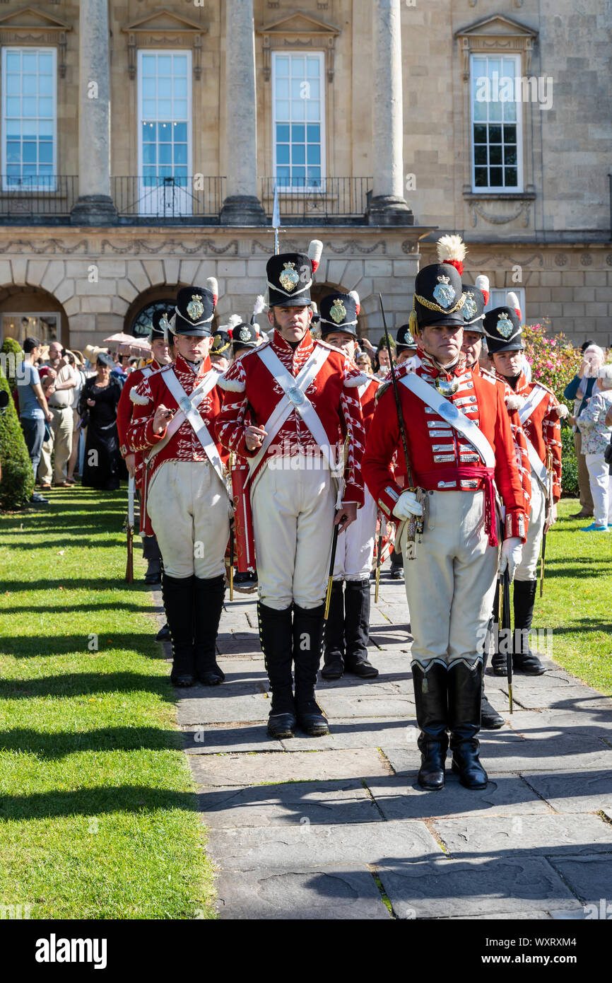 Jane Austen Festival 2019. The Grand Regency Promenade where 500+ people from around the world join the official opening procession of the festival.UK Stock Photo