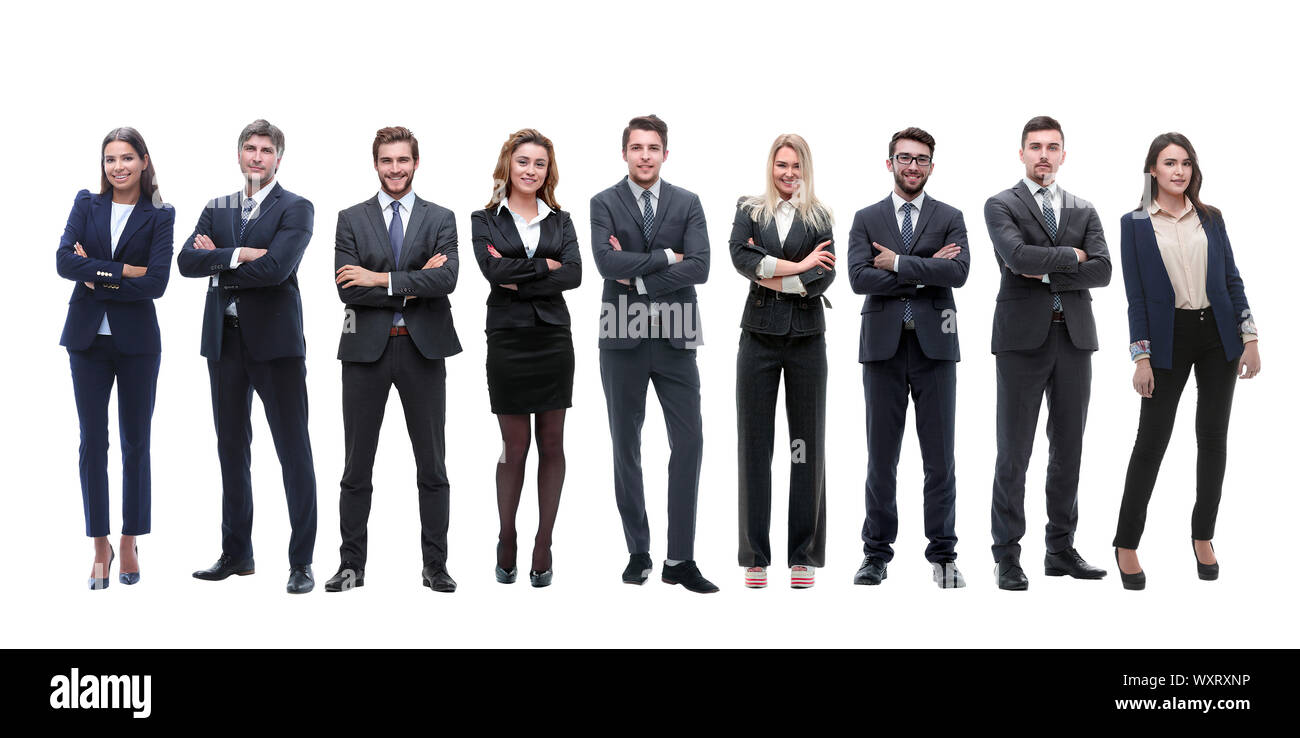 group of young successful entrepreneurs standing in a row Stock Photo ...