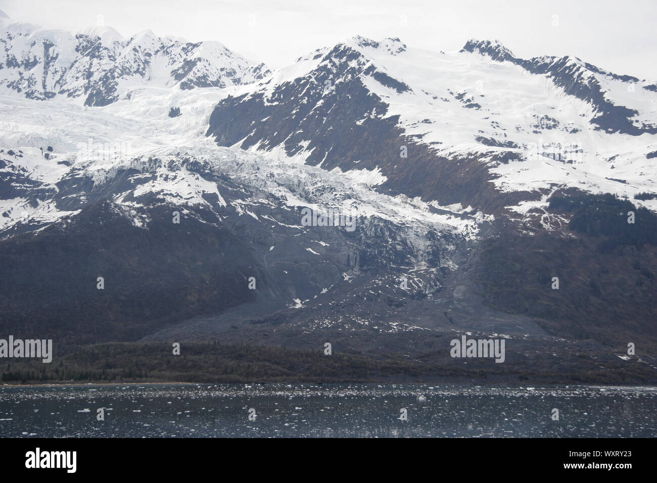 Receeding glacier, May, 2007,  College Fiord, Prince William Sound, Alaska Stock Photo